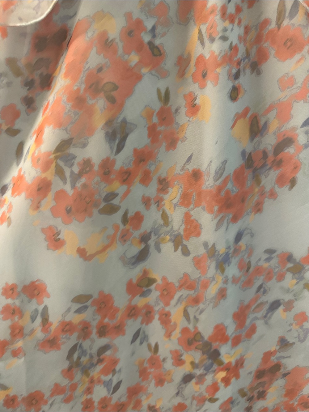 Steve Madden Floral Ruffle Maxi Dress in Light Blue and Coral XL - Picture 12 of 13